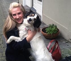 Bo the rescue dog with Yvonne