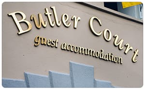 The Butler Court sign